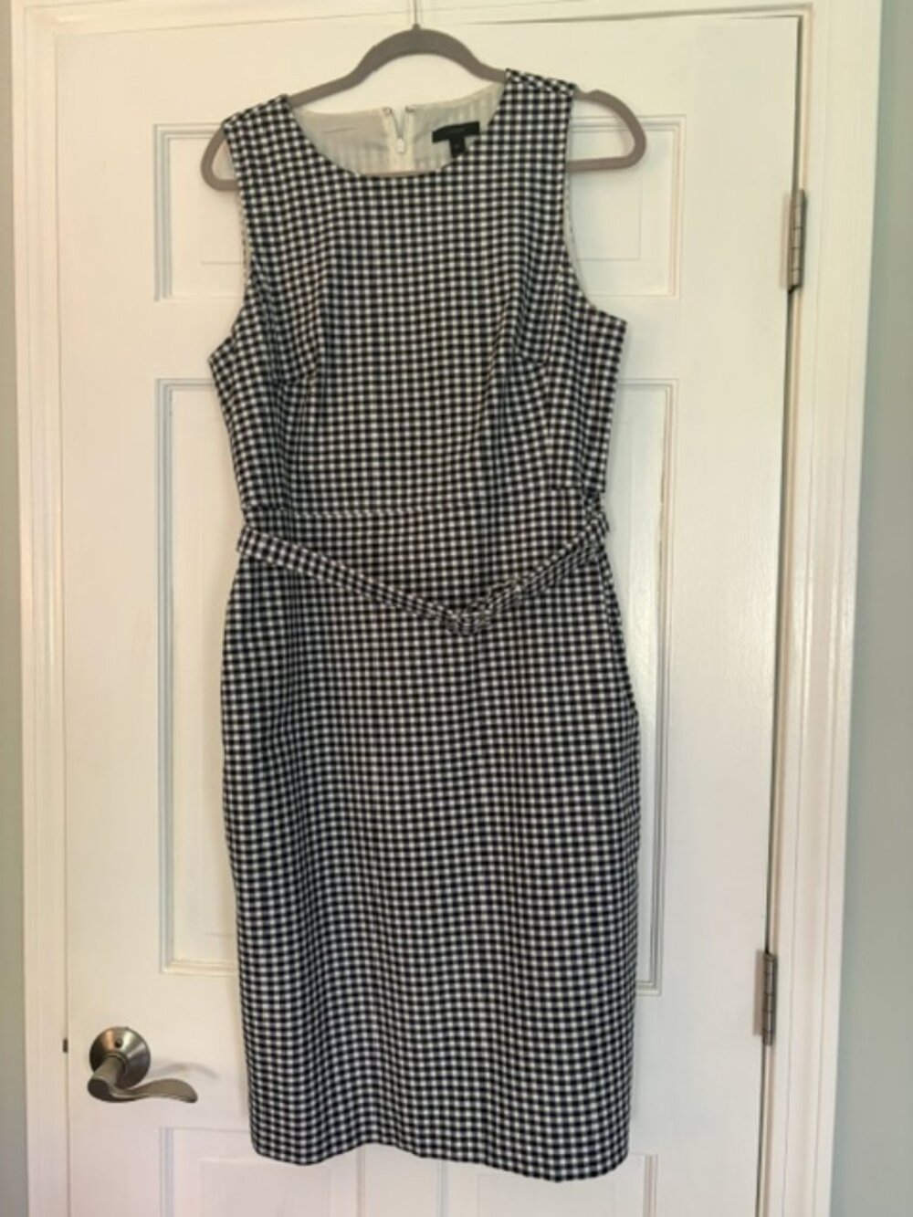 J. Crew Gingham belted sleeveless dress - 12 Tall